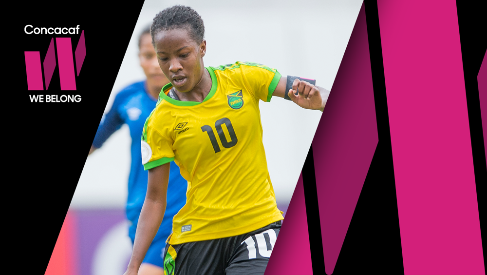 Jody Brown, delantera de las selecciones nacionales femeninas sub-20 y mayores de Jamaica