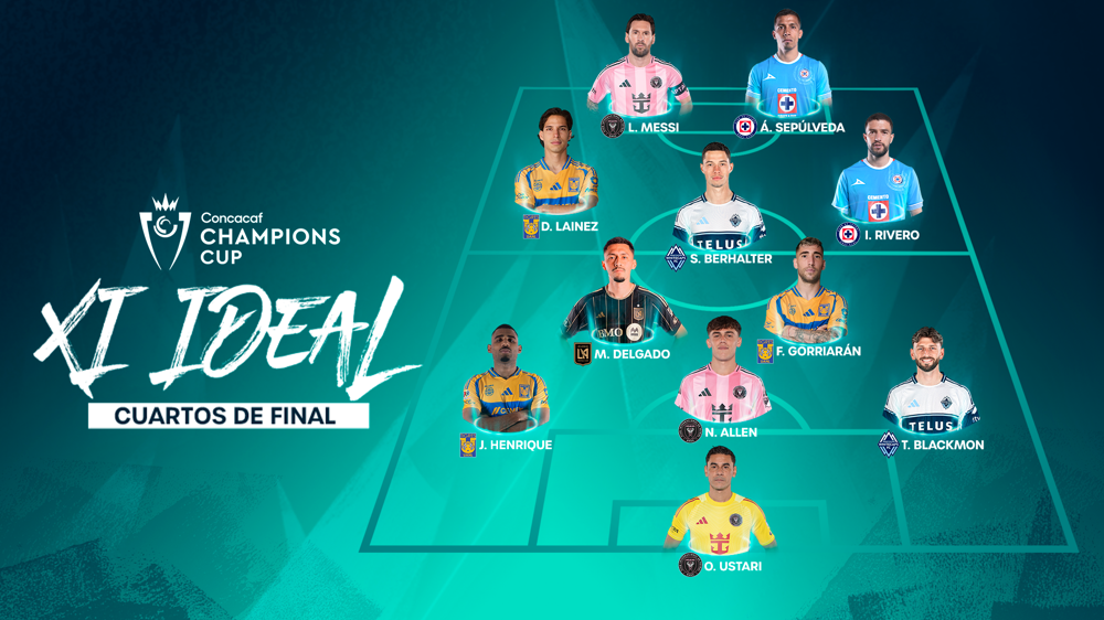 Tristan Blackmon, Diego Lainez y Lionel Messi encabezan el XI Ideal de los cuartos de final de la Copa de Campeones de Concacaf 2025.