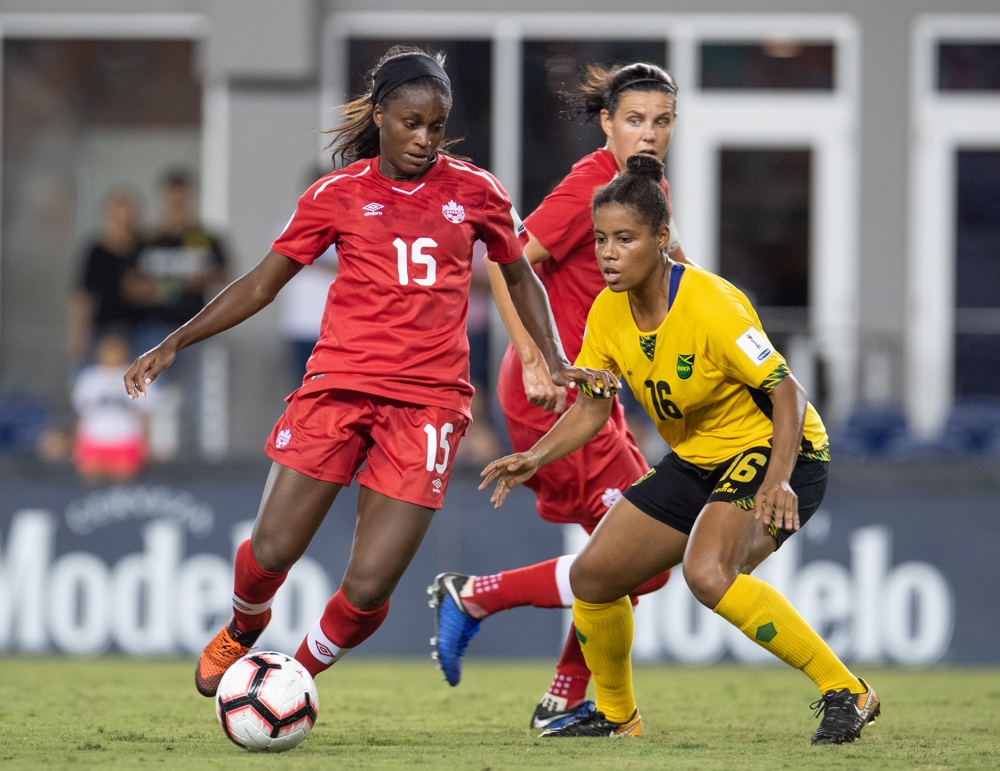 Nichelle Prince scored two goals to pace Canada to a 2-0 win over Jamaica