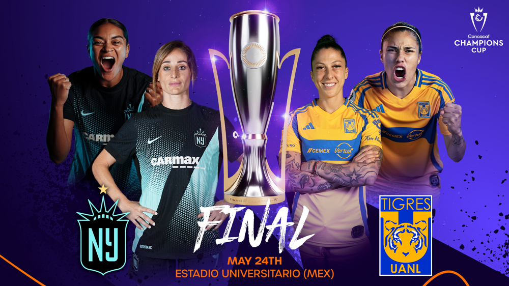 Tigres Femenil se enfrentará a NY/NJ Gotham FC en la Final de la Copa de Campeones Concacaf W el 24 de mayo en el Estadio Universitario de Nuevo León, México