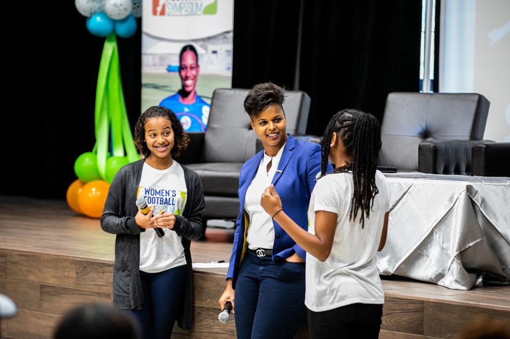 LeBlanc inspires participation in the game at women’s football symposium from Bermuda Football Association